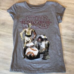 🌟Star Wars shirt🌟 Gray Girls shirt size 7🌟